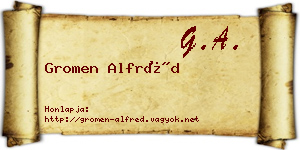 Gromen Alfréd névjegykártya